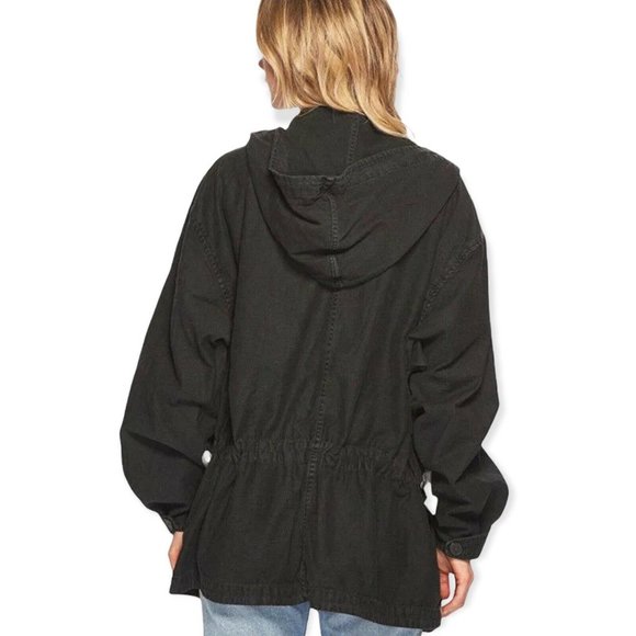 Free People Joshua Tree Jacket Hooded Black Cargo sz XS - Picture 3 of 12